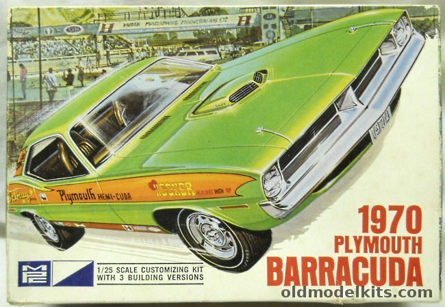 MPC 1/25 1970 Barracuda Plymouth - Build It Stock / High Rise Racing / George Barris Custom, 270-200 plastic model kit